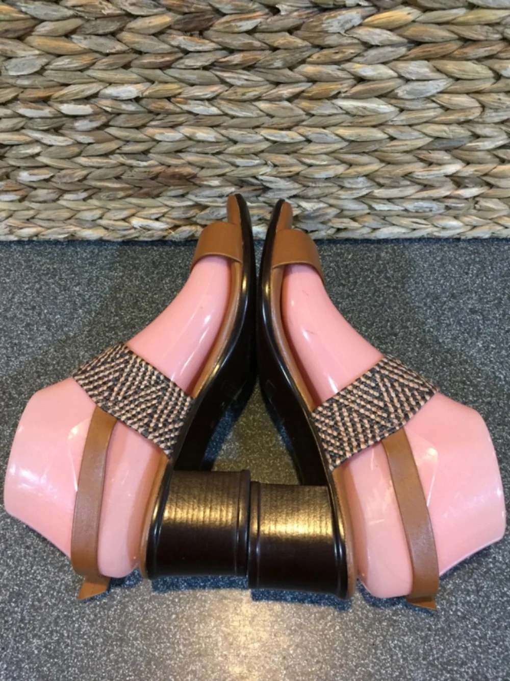 Italian Shoemakers Brown Tan Two-Strap Sandals